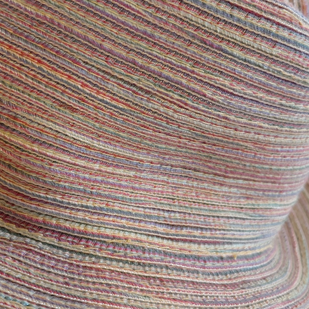 Scala Multicolor Straw Sun Hat with Black Band - Picture 6 of 6